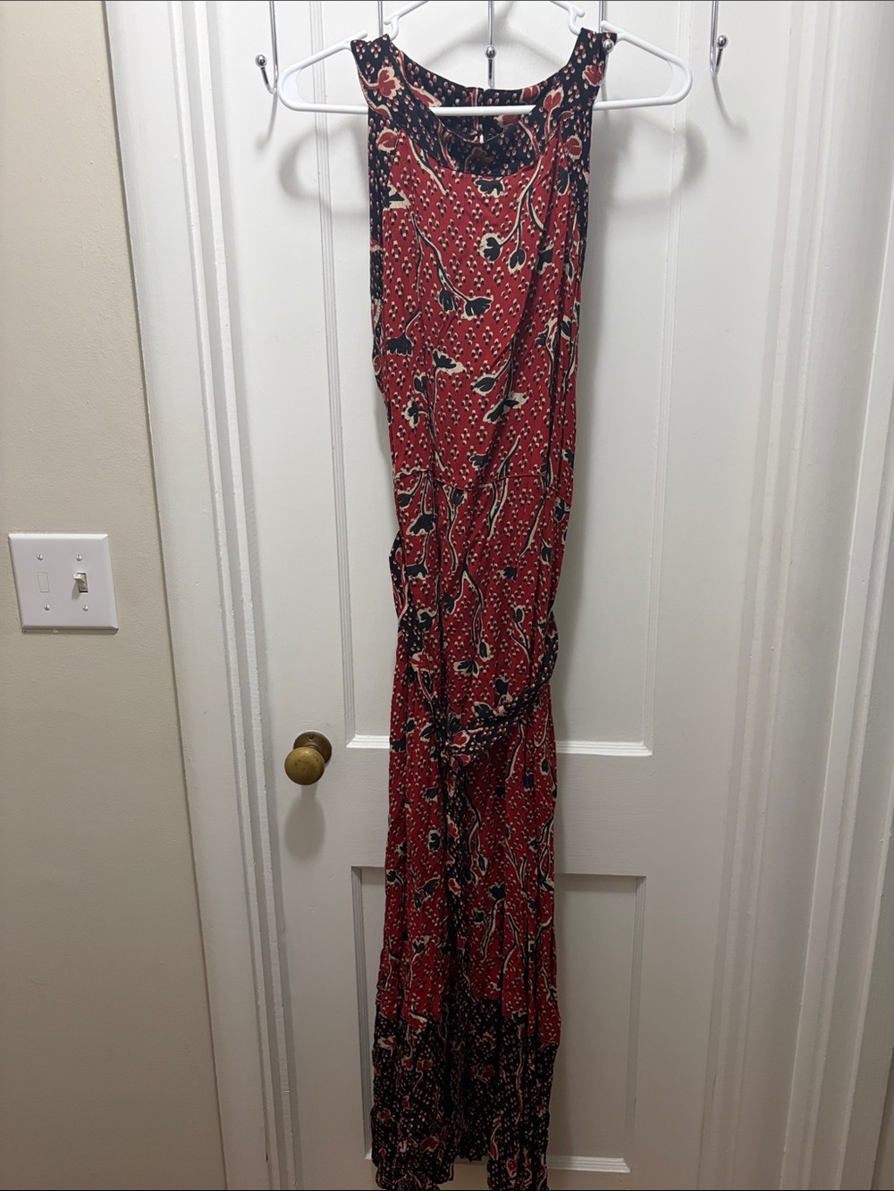 Women’s Red Patterned Maxi Dress by